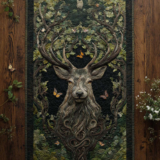 Green Heart Stag Quilted Table Runner NCU0NNT2284