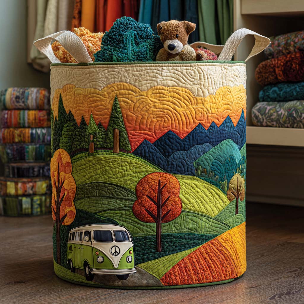 Green Journey Quilted Laundry Basket NCU0NNT1824