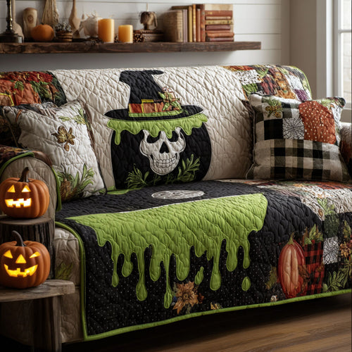 Green Magic Quilted Sofa Cover NCU0PTT3244