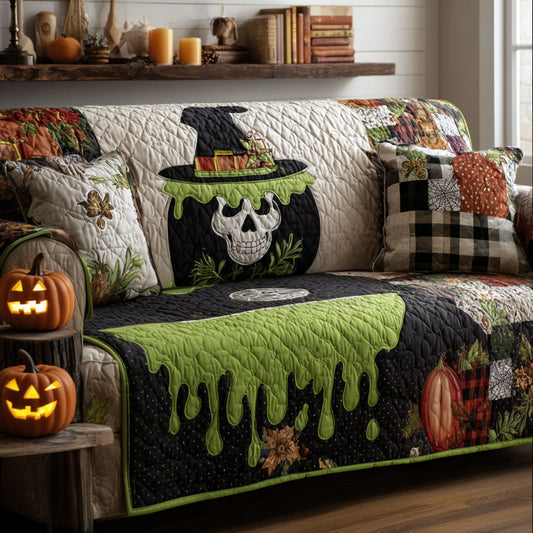 Green Magic Quilted Sofa Cover NCU0PTT3244