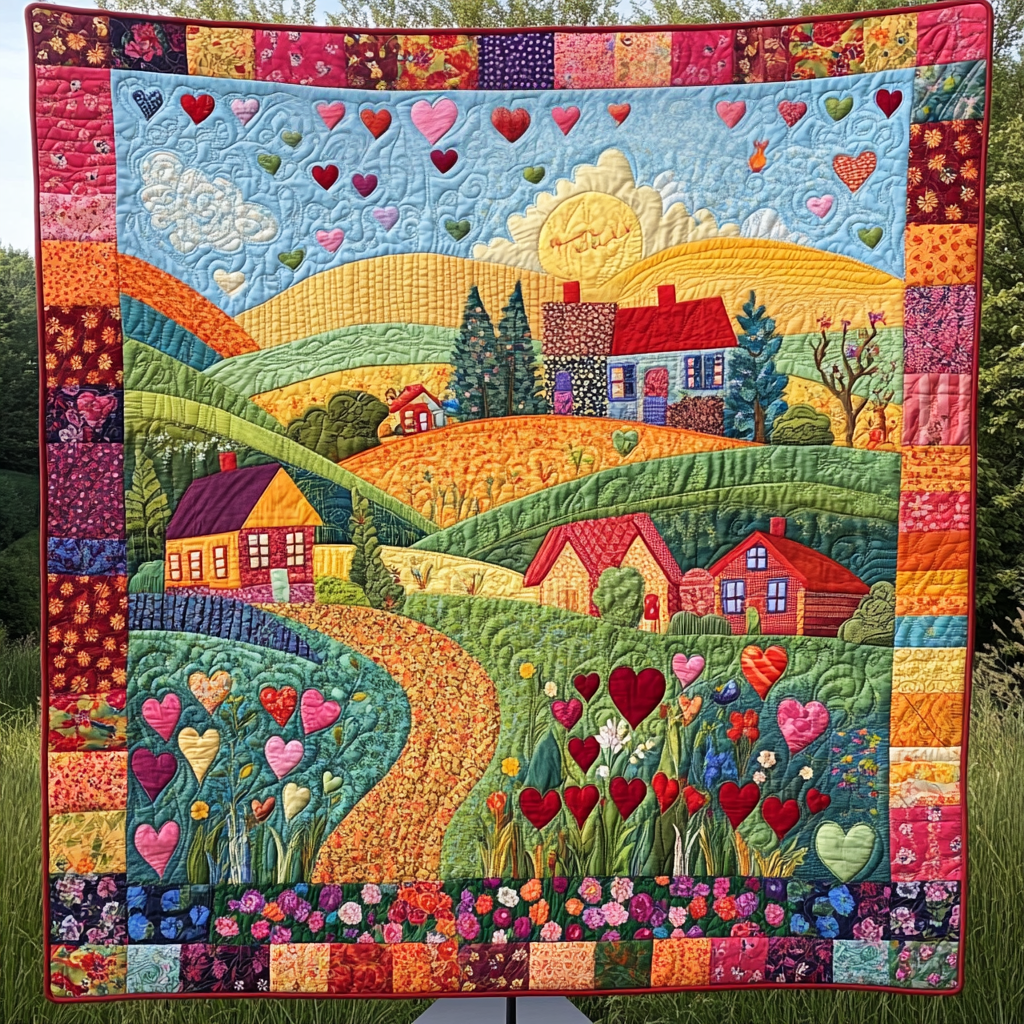 Green Meadows Quilted Blanket NCU0NVH251