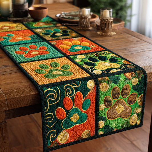 Green Paws Quilted Table Runner NCU0NTD1366