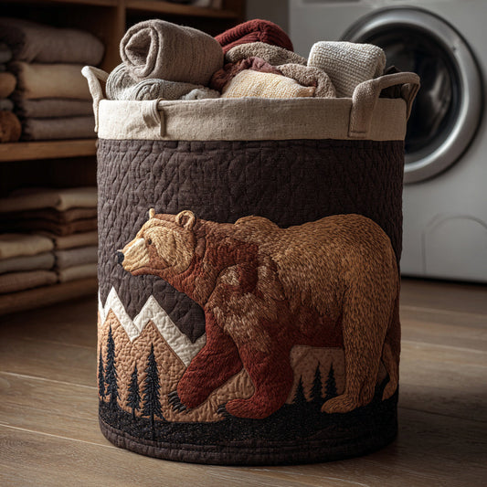Grizzly Bear Quilted Laundry Basket NCU0HNH375