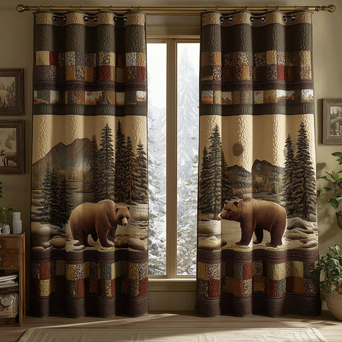 Grizzly Creek Lodge Quilted Curtains NCU0TH3830