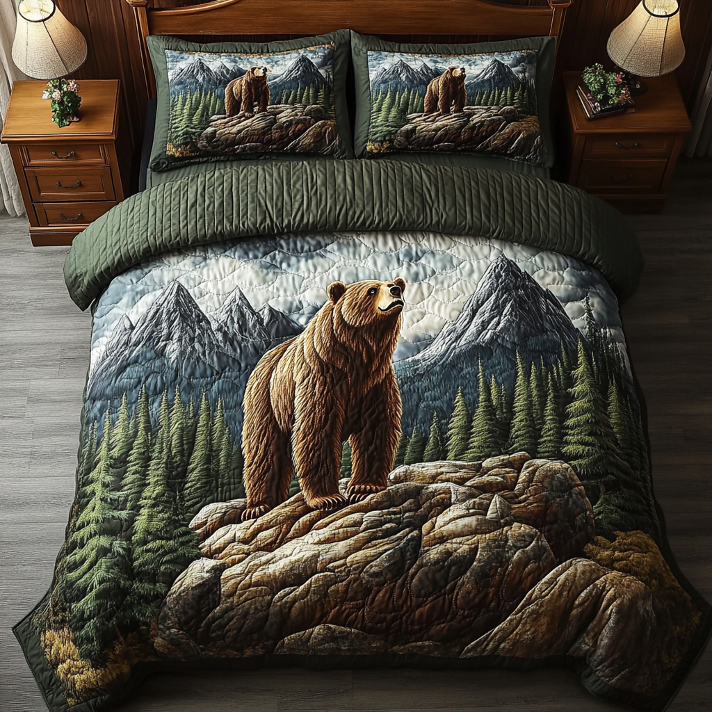 Grizzly Dreams 3-Piece Quilted Bedding Set NCU0NVH040