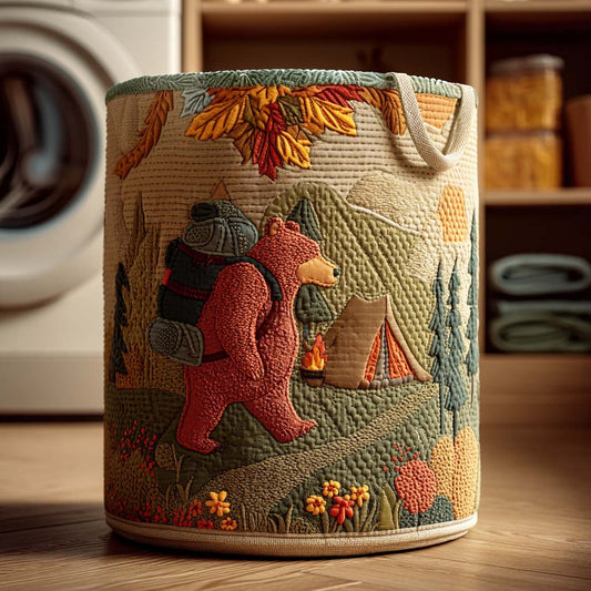 Grizzly Grove Quilted Laundry Basket NCU0NTD083