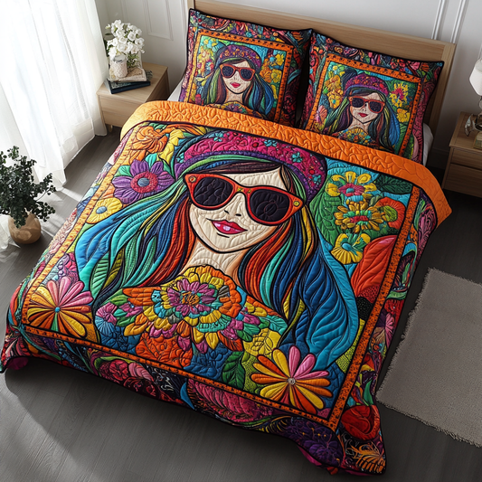 Groovy Muse 3-Piece Quilted Bedding Set NCU0PVL345