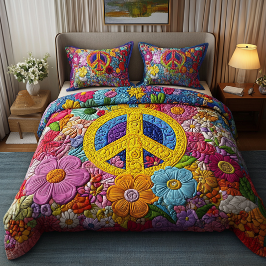 Groovy Nights 3-Piece Quilted Bedding Set NCU0PVL074