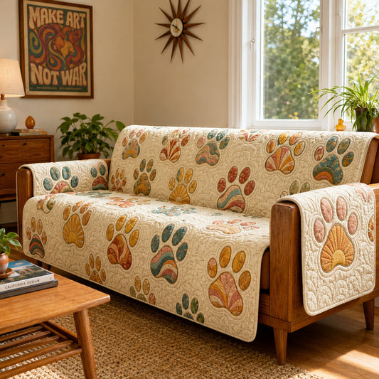 Groovy Sunburst Steps Quilted Sofa Cover NCU0PVL1020