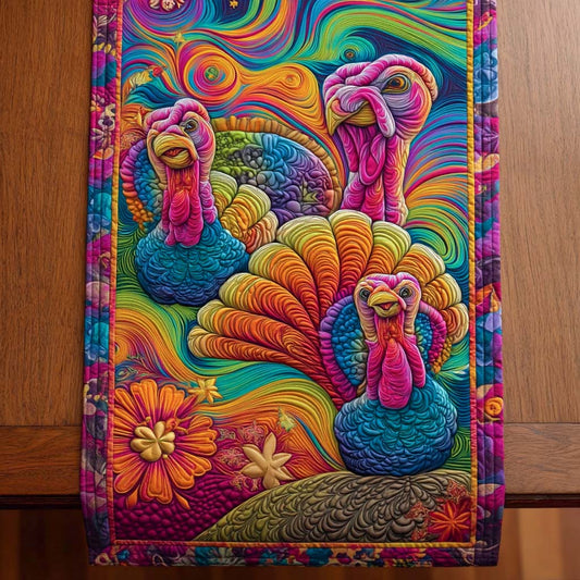 Groovy Turkey Trio Quilted Table Runner NCU0NXD514