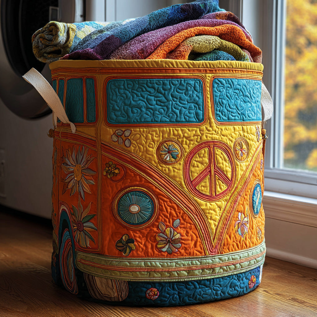 Groovy Wheels Quilted Laundry Basket NCU0PVL676