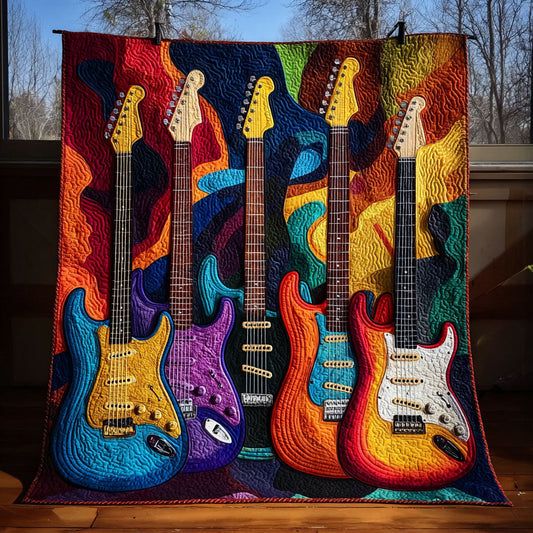 Guitar Harmony Quilted Blanket NCU0DDK2096
