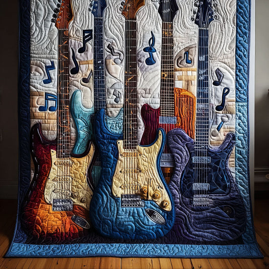 Guitar Motion Quilted Blanket NCU0DDK2098