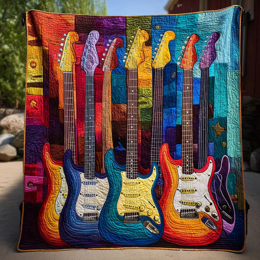 Guitar Vibes Quilted Blanket NCU0DDK2097