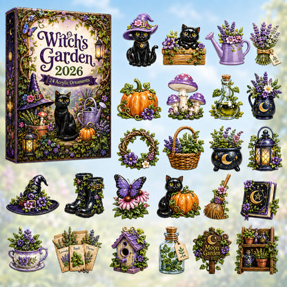 HALLOWEEN KICKOFF 40% OFF - Witch Garden Advent Calendar 2026 - 24-Day Festive Countdown, Acrylic Charms Blind Box - Gift For Witch Lovers AC0HT559