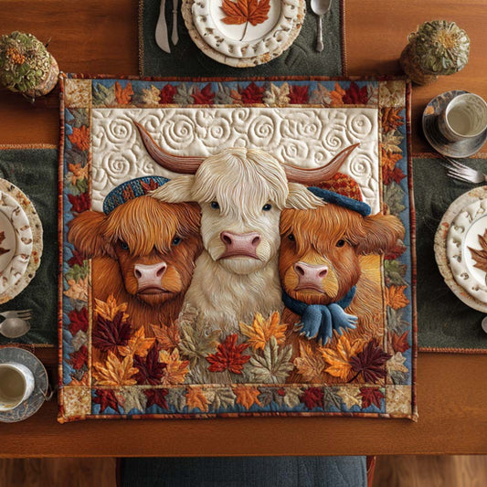 Hairy Cow Charm Quilted Table Topper NCU0NNT1196