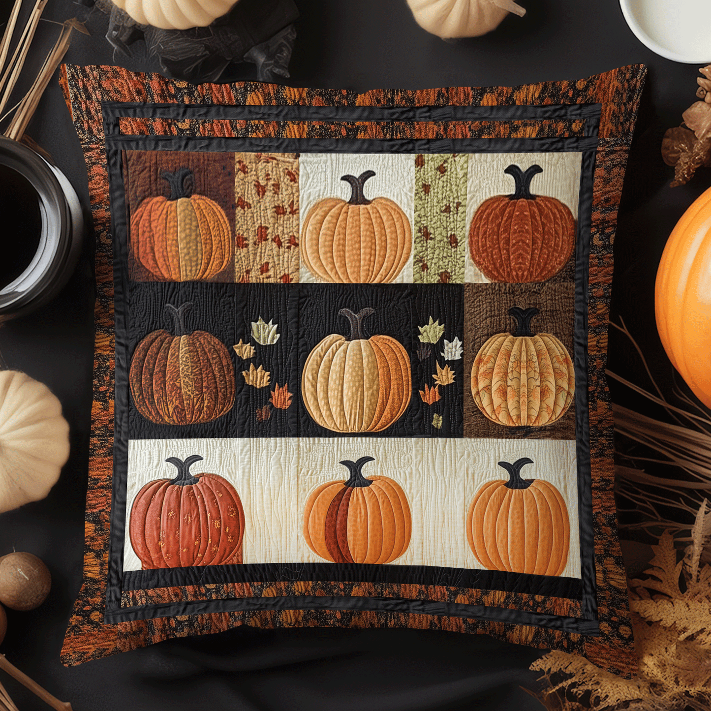 Halloween Pumpkin Quilted Pillow Case NCU0TH2036