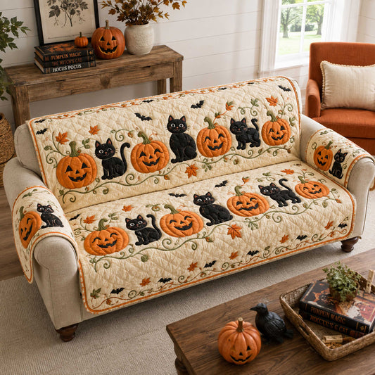 Halloween Cat Quilted Sofa Cover NCU0NTD2137
