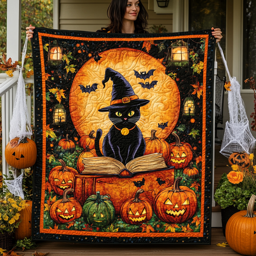 Halloween Feline Quilted Blanket NCU0TL1252