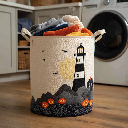 Halloween Lighthouse Quilted Laundry Basket NCU0HNH233
