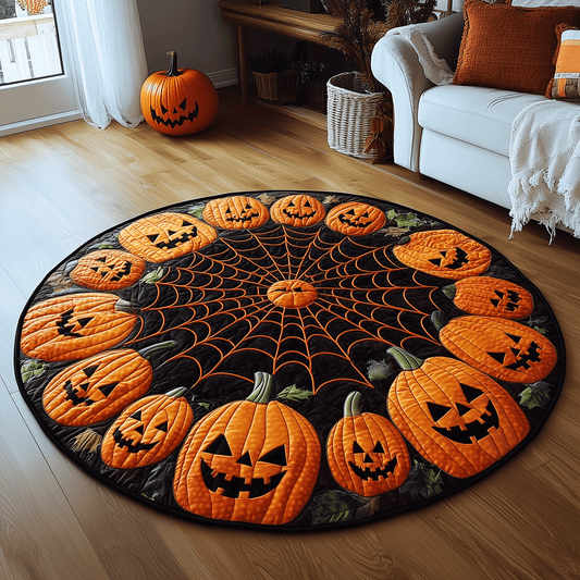 Halloween Pumpkin Quilted Round Mat NCU0TH1903