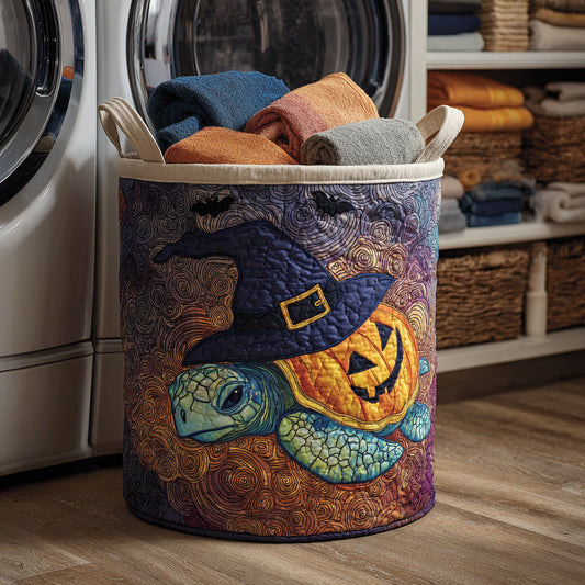 Halloween Turtle Trick Quilted Laundry Basket NCU0HNH225