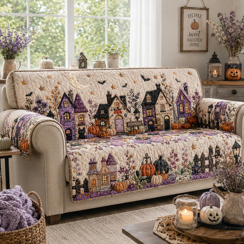 Halloween Village Quilted Sofa Cover NCU0DV2370