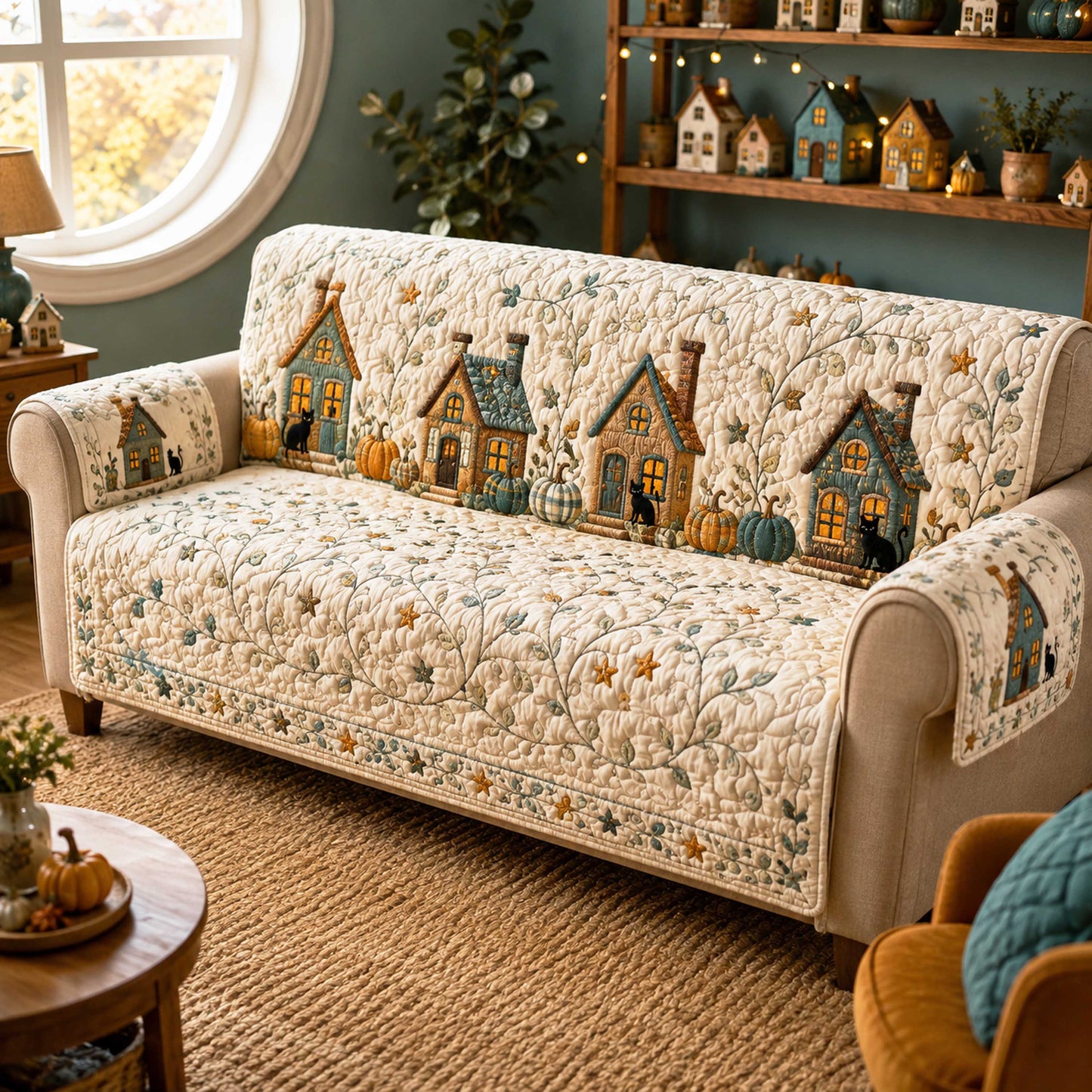 Halloween Whiskers Quilted Sofa Cover NCU0NTD2138