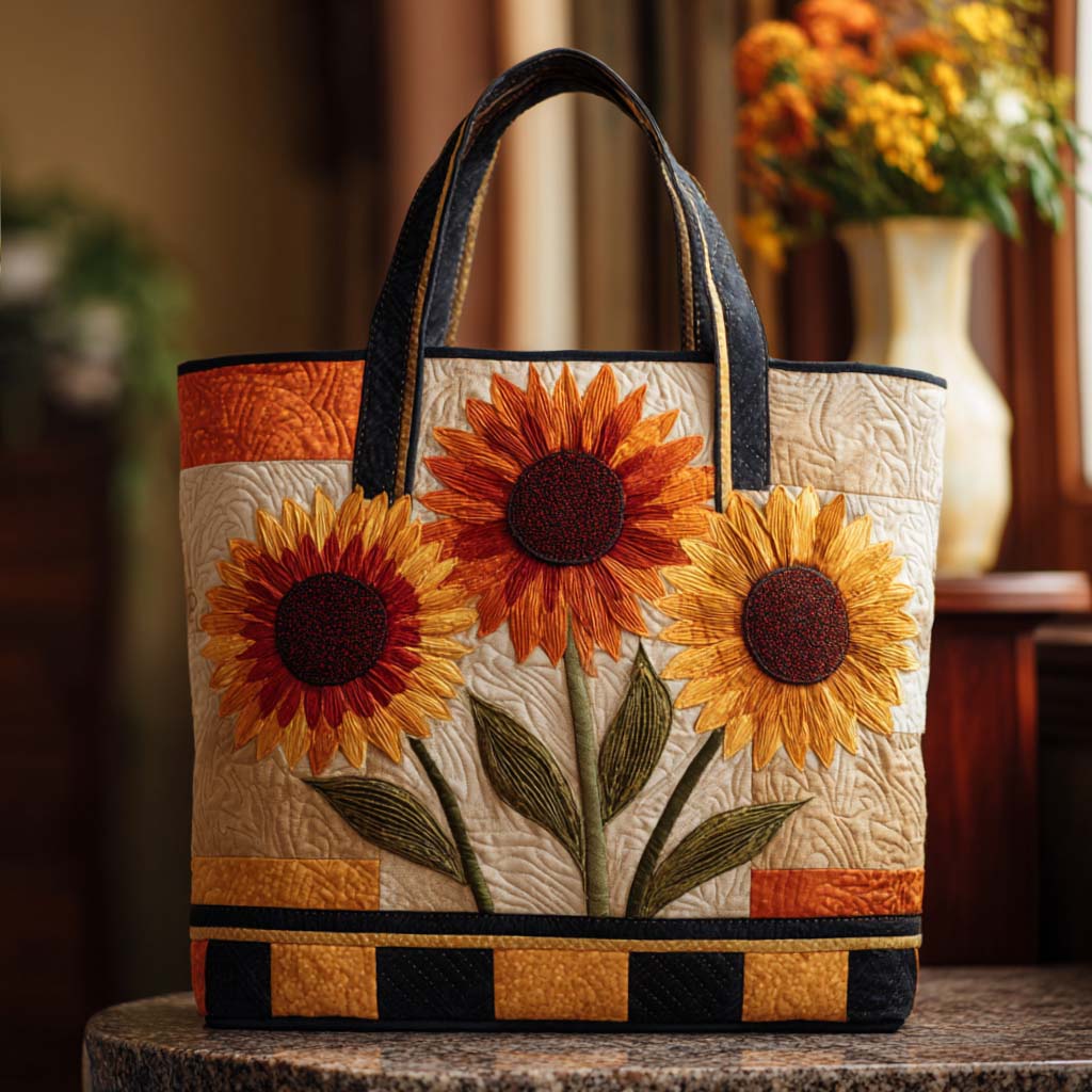 Happy Bloom Quilted Tote Bag NCU0NNT1974