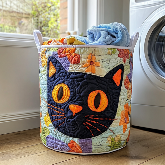 Happy Cat Quilted Laundry Basket NCU0DDK606