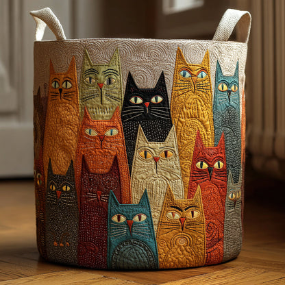 Happy Cats Quilted Laundry Basket NCU0DV1611