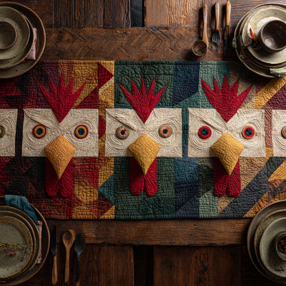 Happy Chicken Quilted Table Runner NCU0HNH344