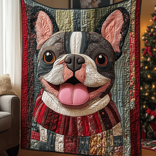 Happy Frenchie Quilted Blanket NCU0TH2098