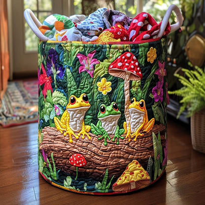 Happy Frogs Quilted Laundry Basket NCU0NNT1614