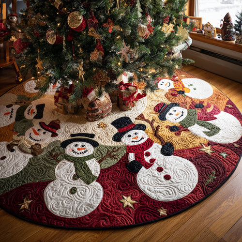 Happy Frost Christmas Quilted Tree Skirt NCU0DV1403