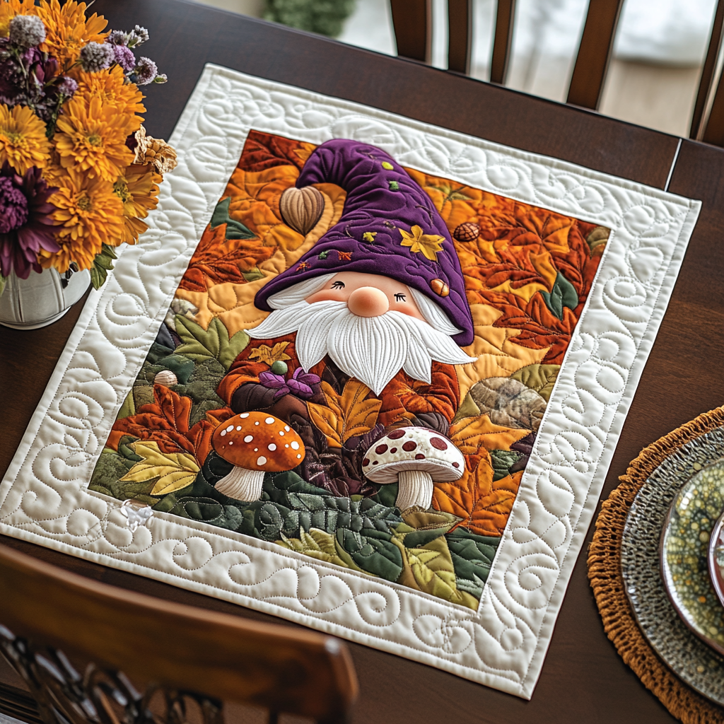 Happy Gnome Quilted Table Topper NCU0DDK920