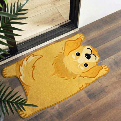 Happy Golden Retriever Custom Shape Doormat NCU0HNH979
