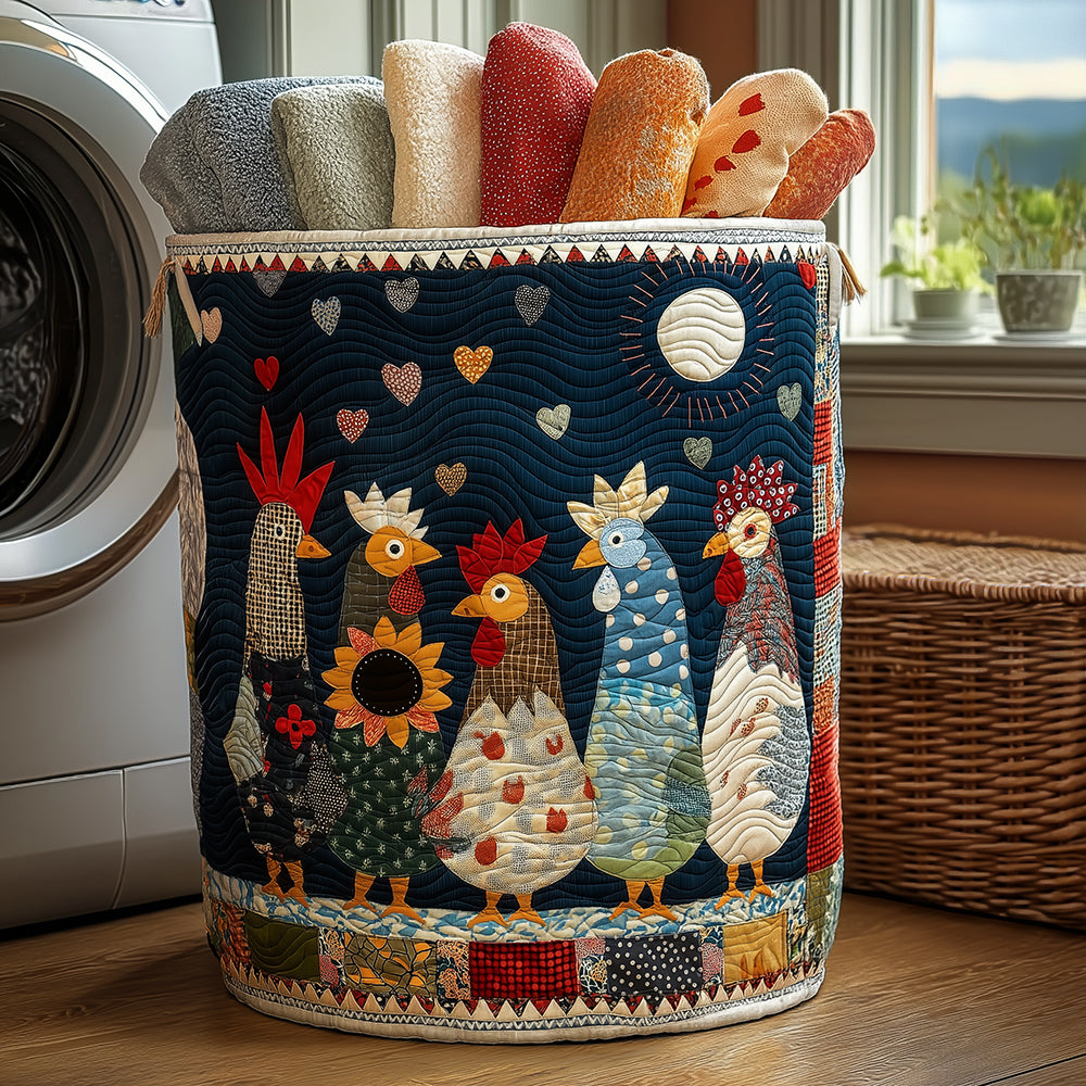 Happy Hens Quilted Laundry Basket NCU0TH3120