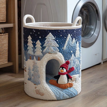 Happy Penguin Winter Quilted Laundry Basket NCU0NTD1105