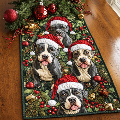Happy Pitbull Quilted Table Runner NCU0DDK1527