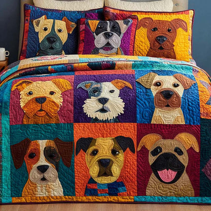 Happy Pup Moments 3-Piece Quilted Bedding Set NCU0NNT2677