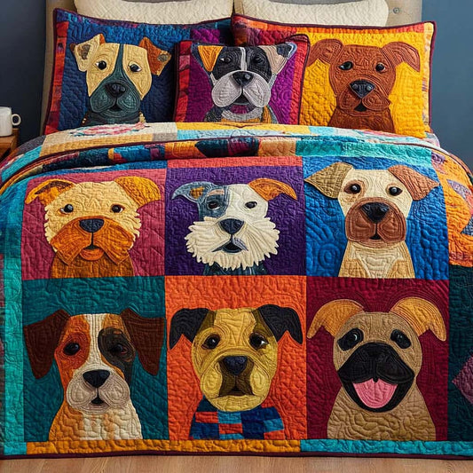 Happy Pup Moments 3-Piece Quilted Bedding Set NCU0NNT2677