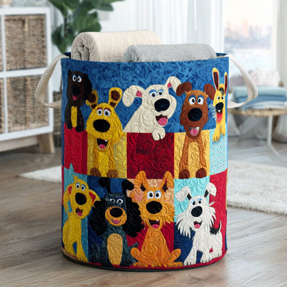 Happy Pup Quilted Laundry Basket NCU0NNL050