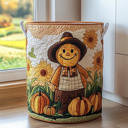 Happy Scarecrow Quilted Laundry Basket NCU0DDK654