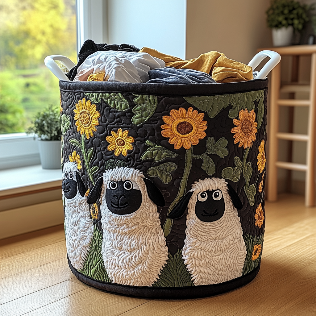 Happy Sheep Quilted Laundry Basket NCU0DDK705
