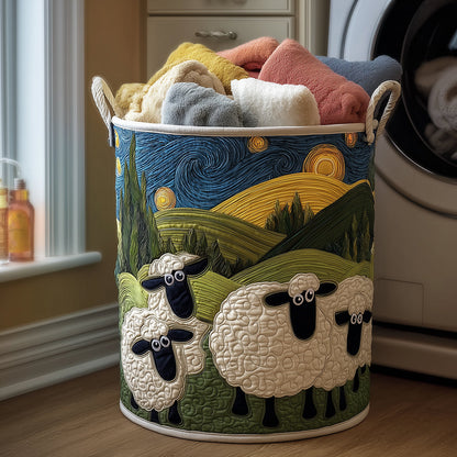 Happy Sheep Quilted Laundry Basket NCU0TH3027