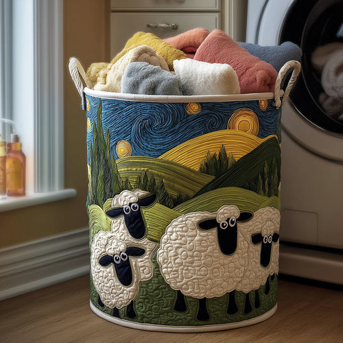 Happy Sheep Quilted Laundry Basket NCU0TH3027
