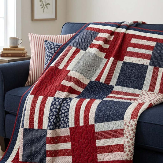 Harbor Stripe Quilted Blanket NCU0DQQ0536