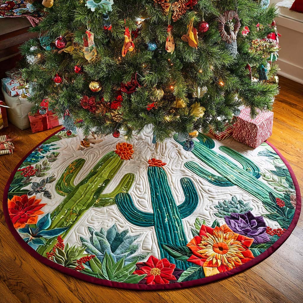 Hardy Plant Christmas Quilted Tree Skirt NCU0NNT2336