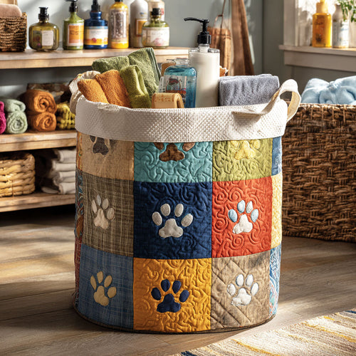 Harmony Paw Quilted Laundry Basket NCU0NTV596